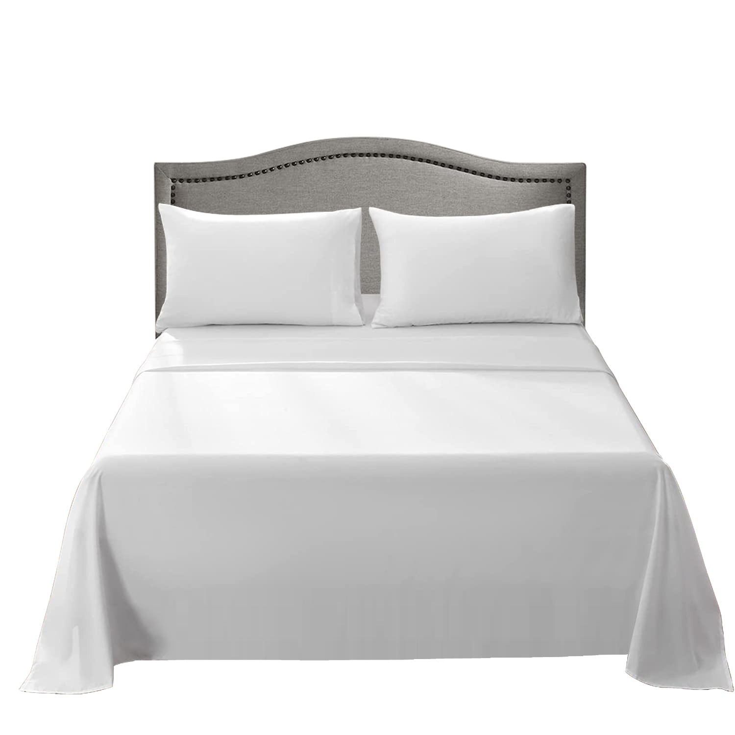 Hotel Linen Klub Bed Sheet Set – 100% Cotton 280 TC Sateen - Solid – White