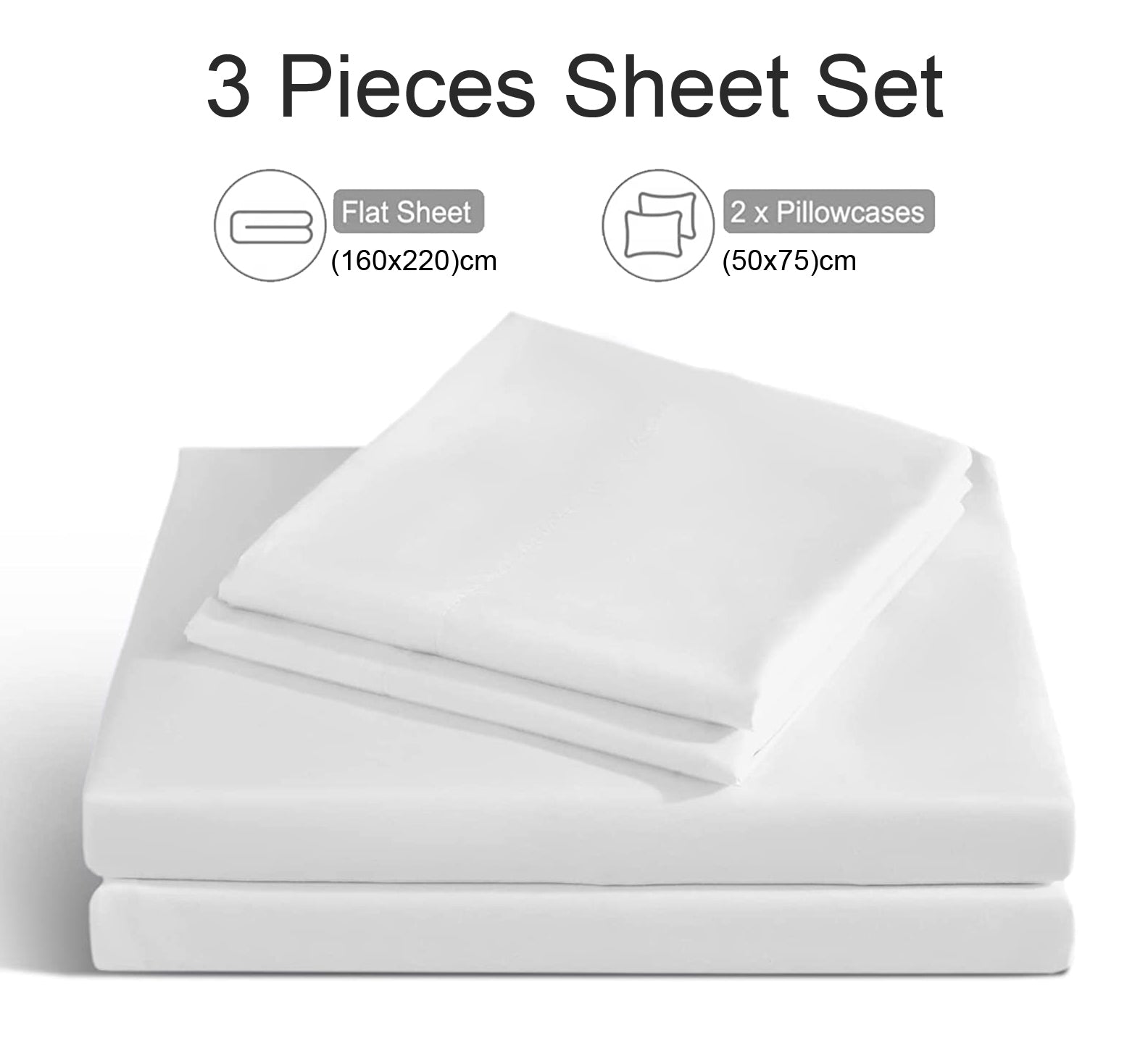 Hotel Linen Klub Bed Sheet Set – 100% Cotton 280 TC Sateen - Solid – White