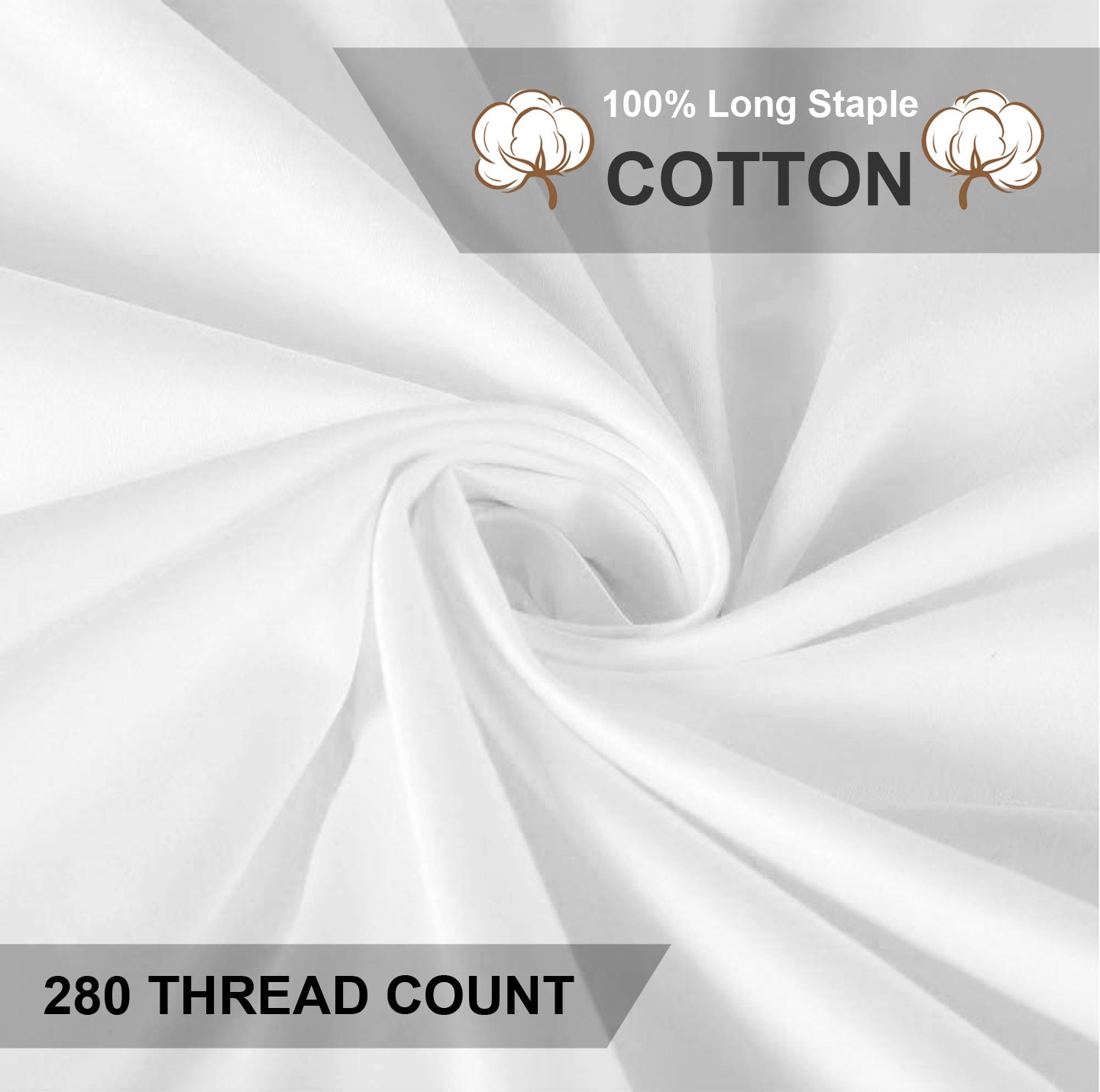 Hotel Linen Klub Fitted Sheet – 280 TC Cotton, Solid Dyed, Sateen Weave – White