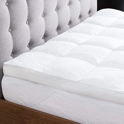 Hotel Linen Klub Luxury Mattress Topper – 233TC Cotton 100% Downproof, 500 GSM Fill – White