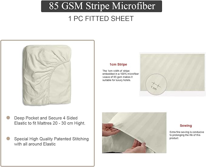 100% Microfiber 85 gsm Fitted Sheet