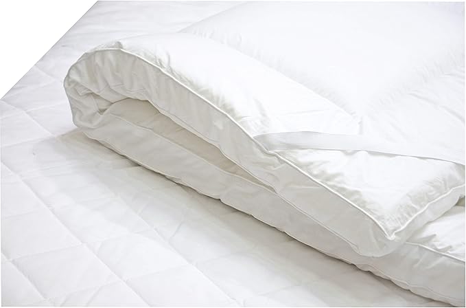 Hotel Linen Klub Luxury Mattress Topper – 233TC Cotton 100% Downproof, 500 GSM Fill – White