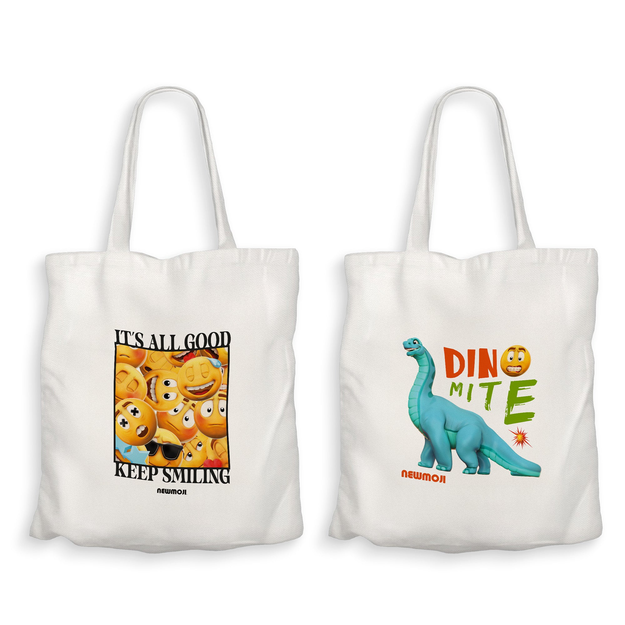Kidz Klub Cotton Tote bag 40x40 Newmoji design - Pack of 2 - It's All Good & Dinomite