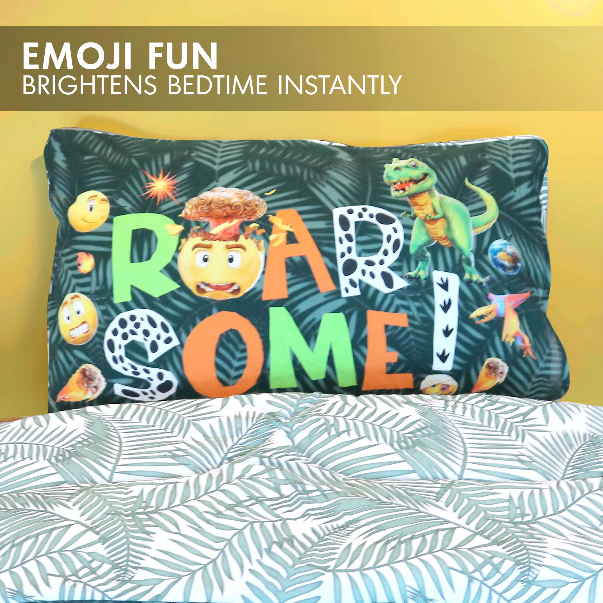 Kidz Klub 2-Piece Kids Dinomite Smiley Comforter Set (135 x 220cm)