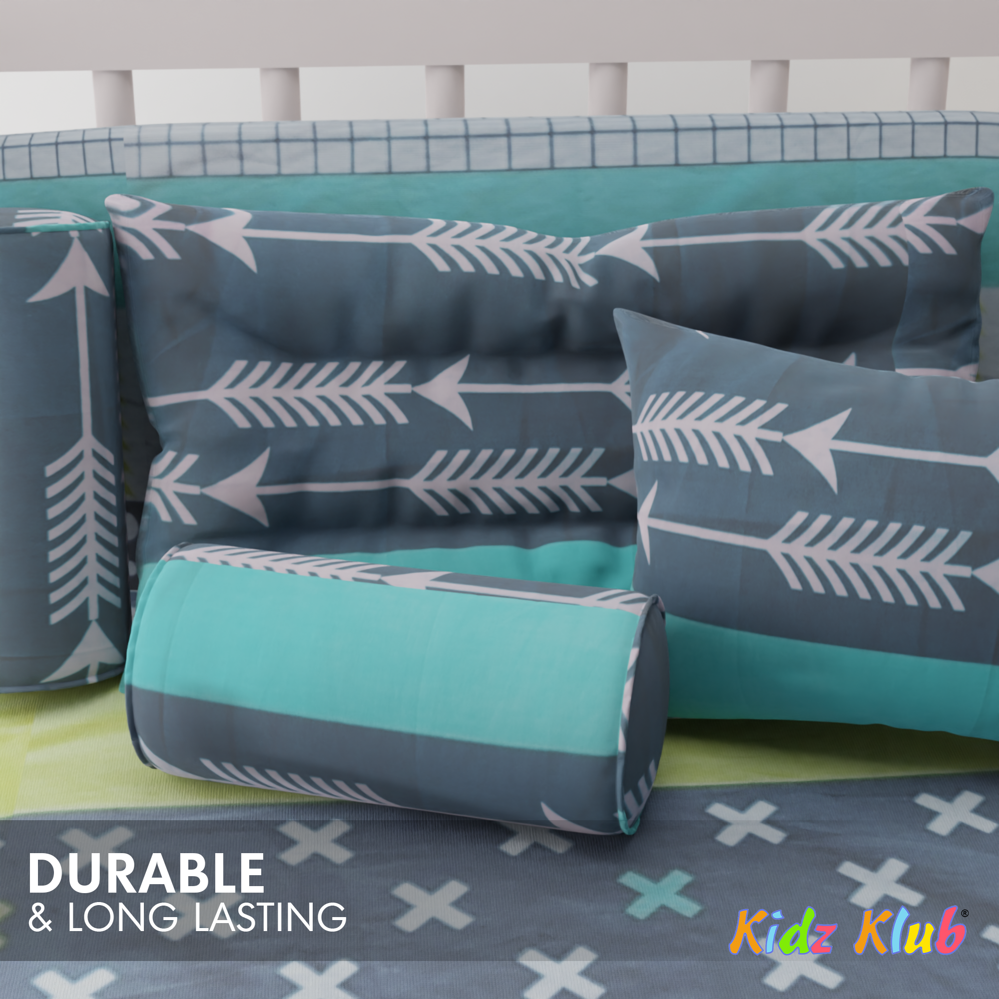 Kidz Klub 7-Piece Baby Cot Bedding Set – Soft Cotton, Adventure Design