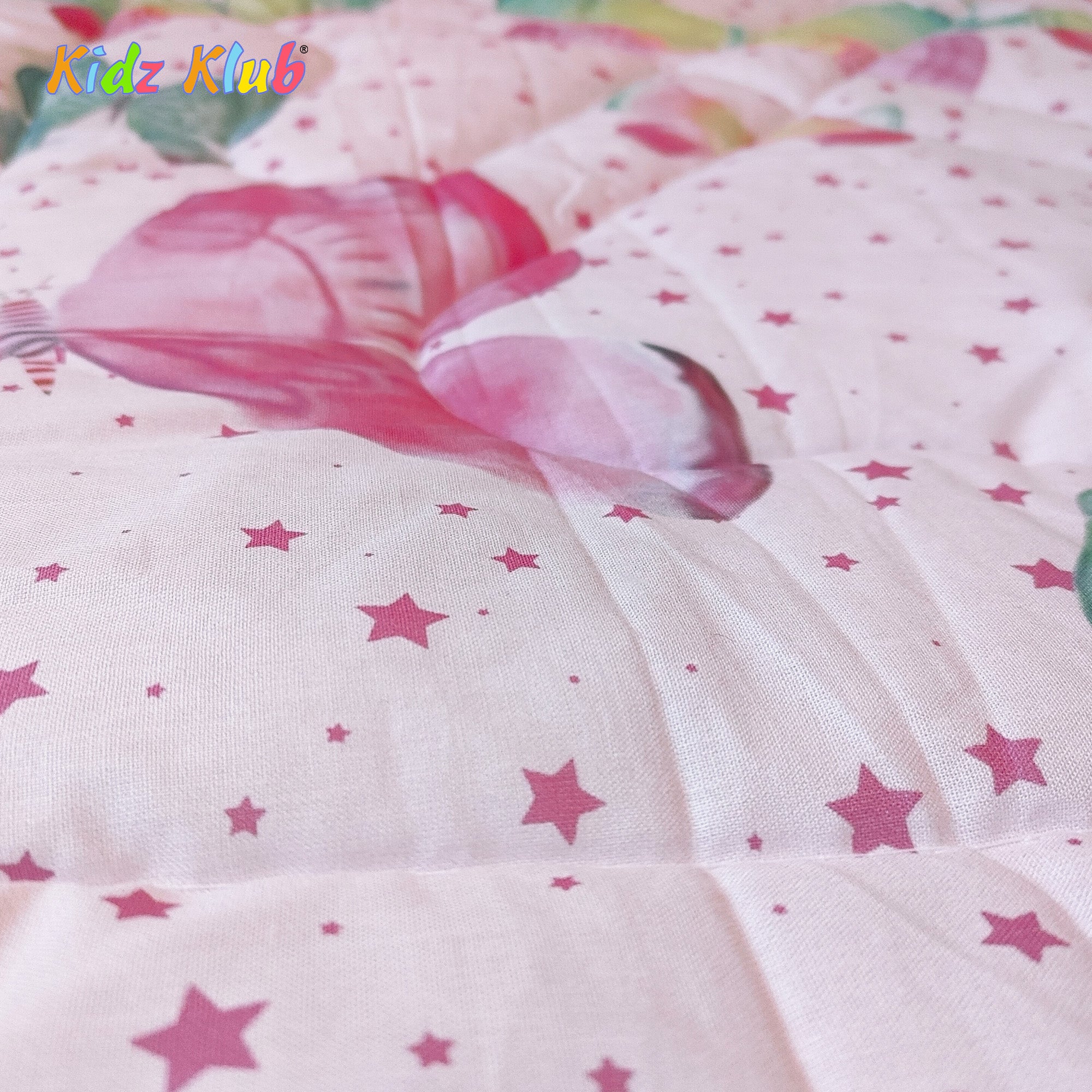 Kidz Klub 7-Piece Baby Cot Bedding Set – Soft Cotton, Pink Butterfly Design