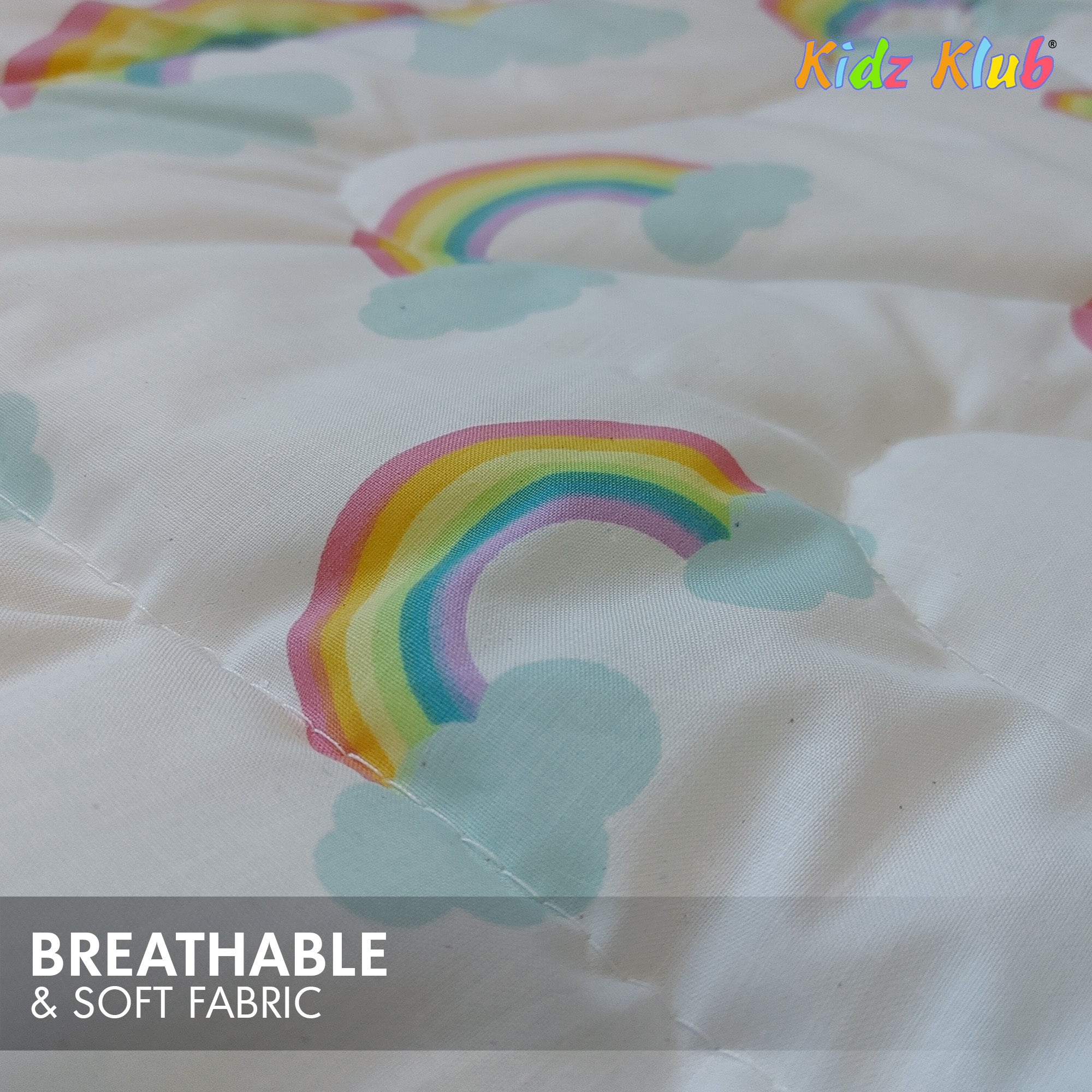 Kidz Klub 7-Piece Baby Cot Bedding Set – Soft Cotton, Cloud White Design