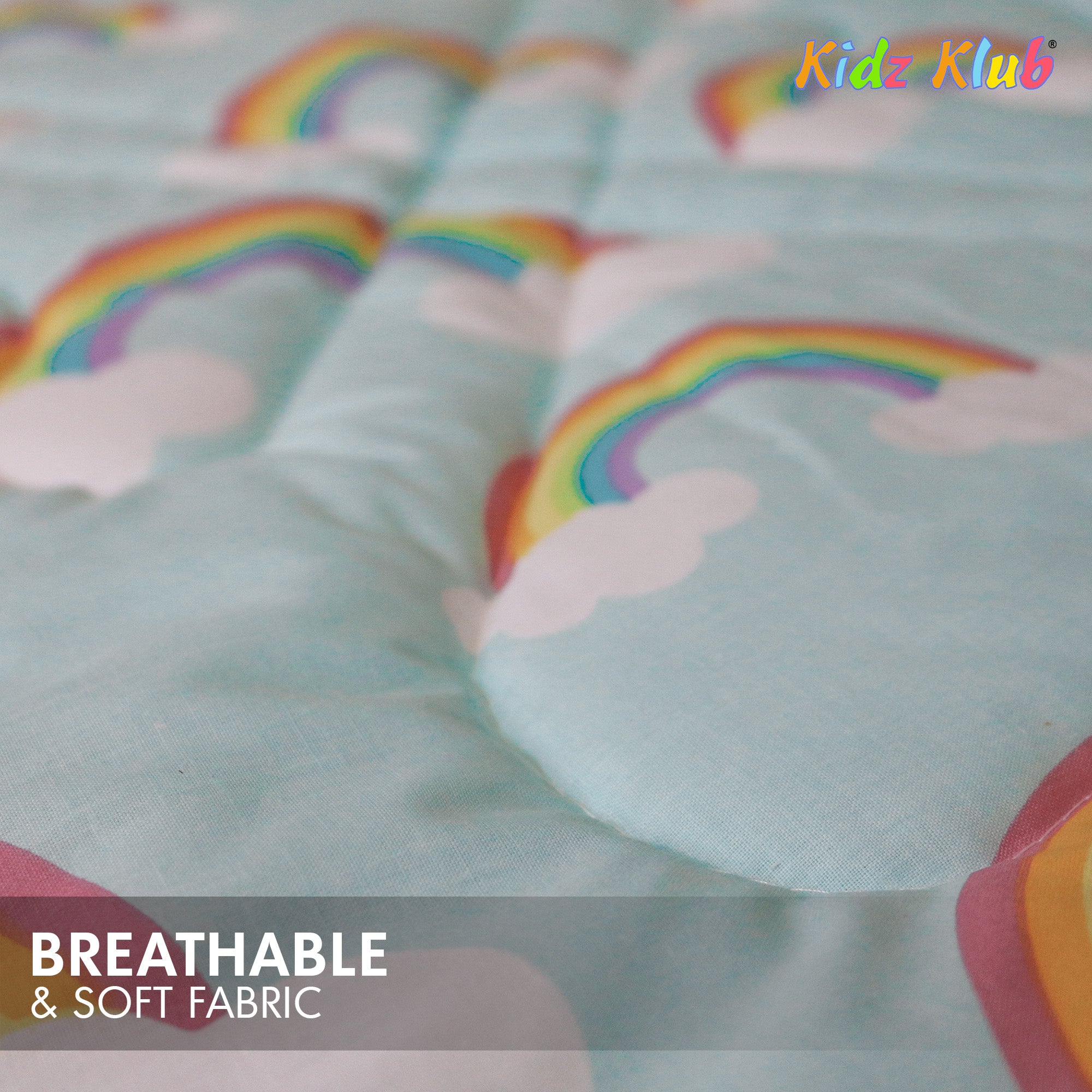 Kidz Klub 7-Piece Baby Cot Bedding Set – Soft Cotton, Cloud Blue Design