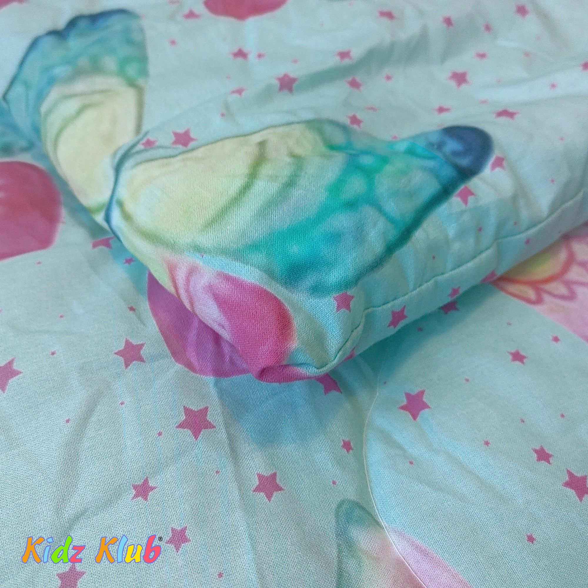 Kidz Klub 7-Piece Baby Cot Bedding Set – Soft Cotton, Blue Butterfly