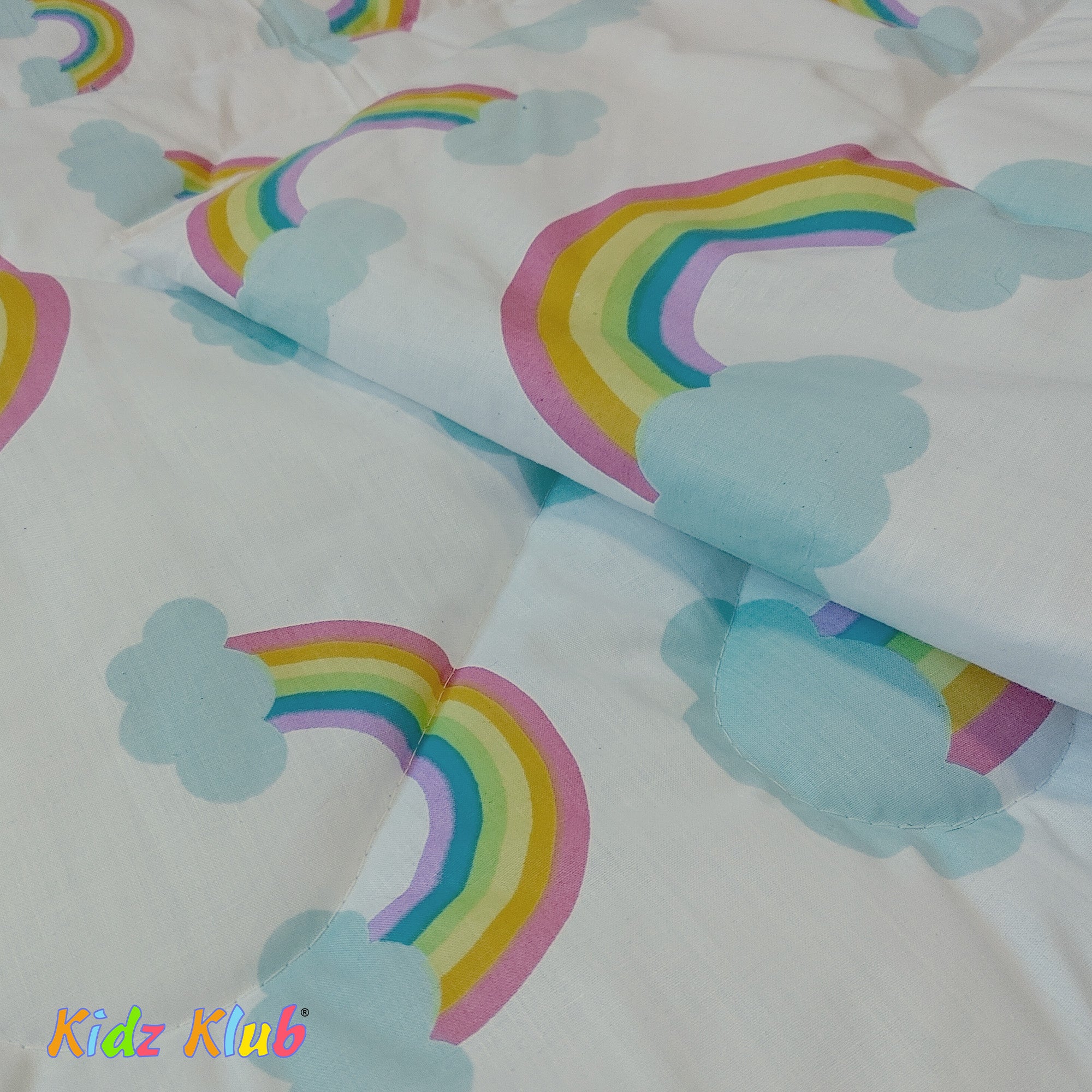 Kidz Klub 7-Piece Baby Cot Bedding Set – Soft Cotton, Cloud White Design