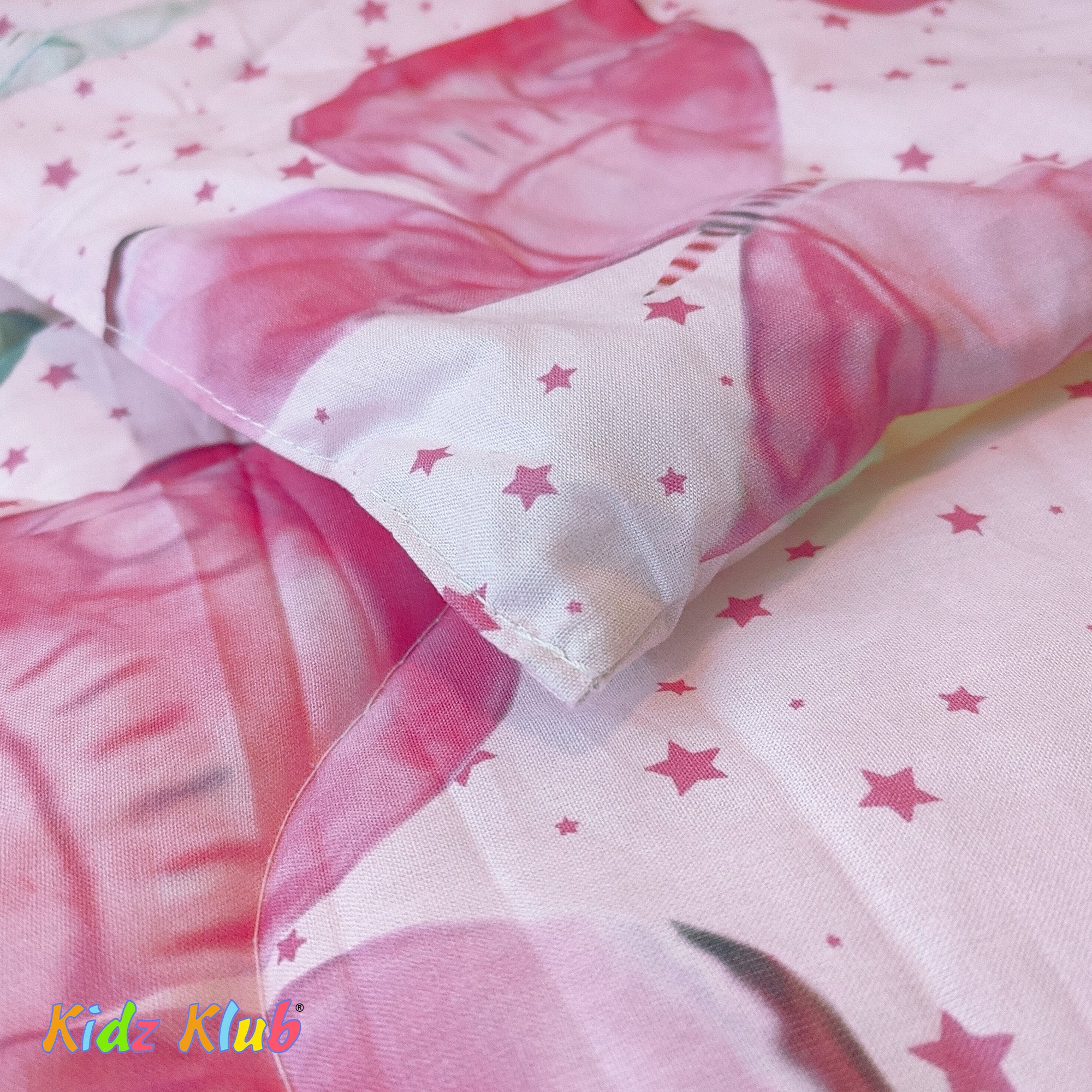 Kidz Klub 7-Piece Baby Cot Bedding Set – Soft Cotton, Pink Butterfly Design