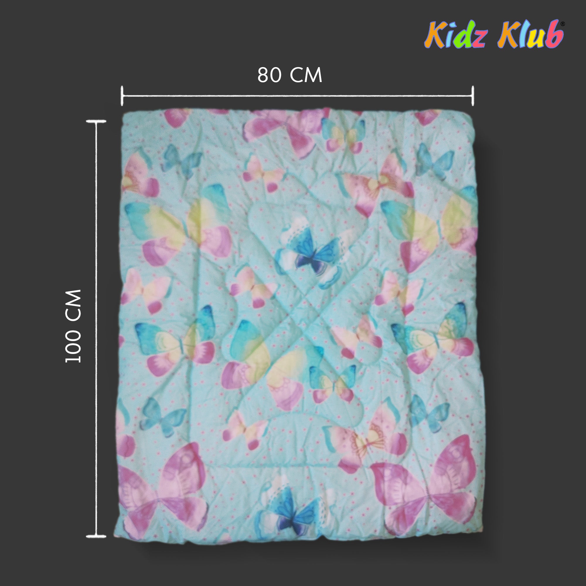 Kidz Klub 7-Piece Baby Cot Bedding Set – Soft Cotton, Blue Butterfly
