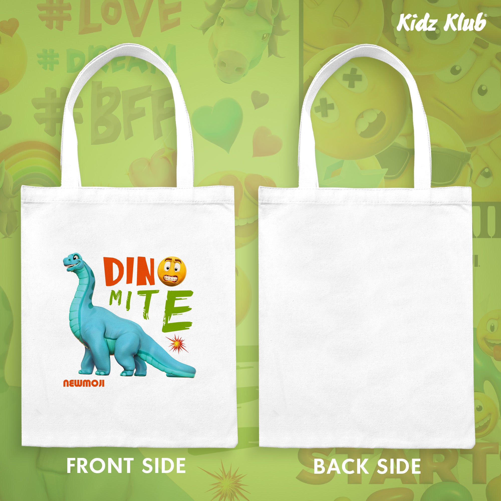 Kidz Klub Cotton Tote bag 40x40 Newmoji design - Pack of 4