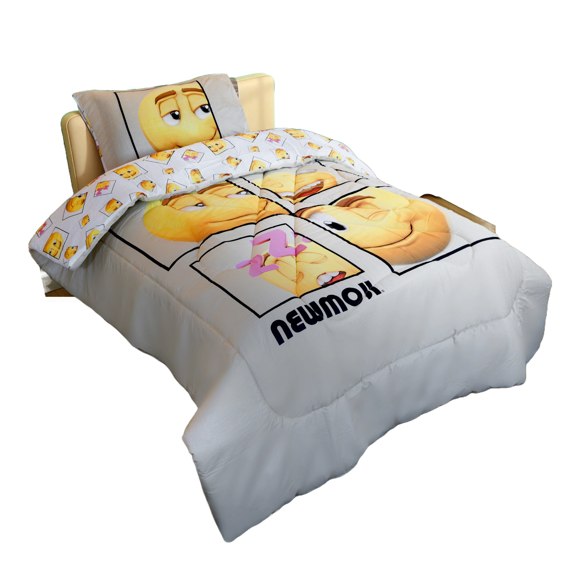 Kidz Klub 2-Piece Kids Emoji Smiley Comforter Set (160x220cm)
