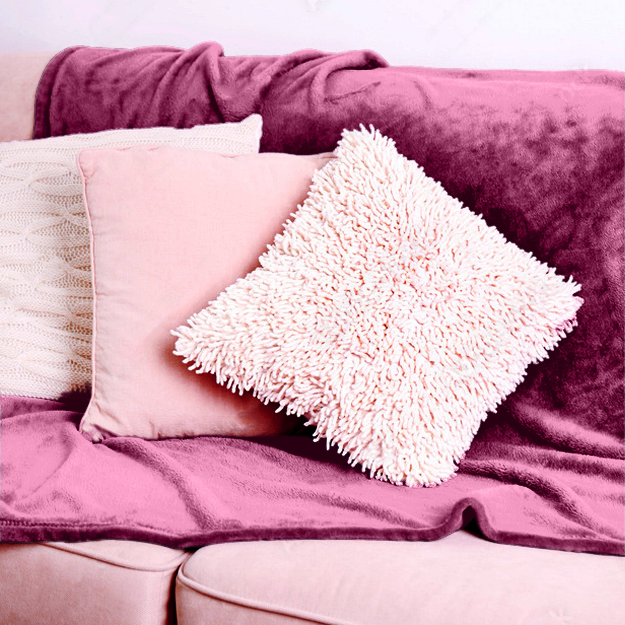 Hotel Linen Klub Micro Fleece Blanket – Ultra-Soft 260 GSM Flannel Throw for Warmth & Comfort - Rose Pink