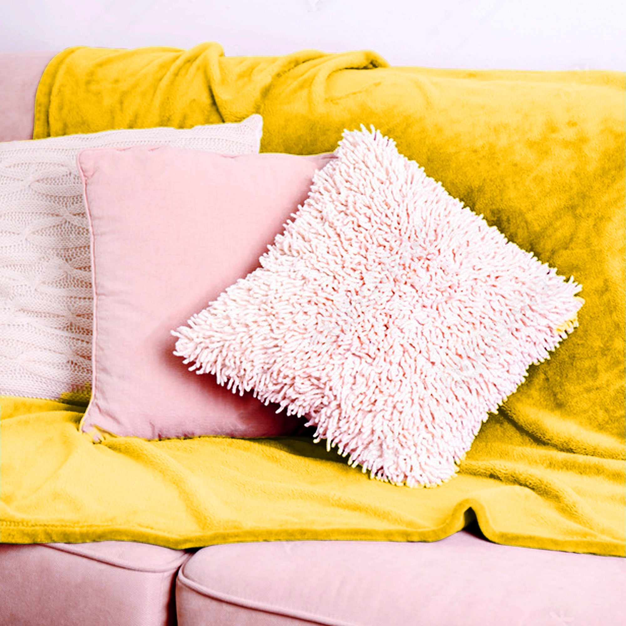 Hotel Linen Klub Micro Fleece Blanket – Ultra-Soft 260 GSM Flannel Throw for Warmth & Comfort - Yellow