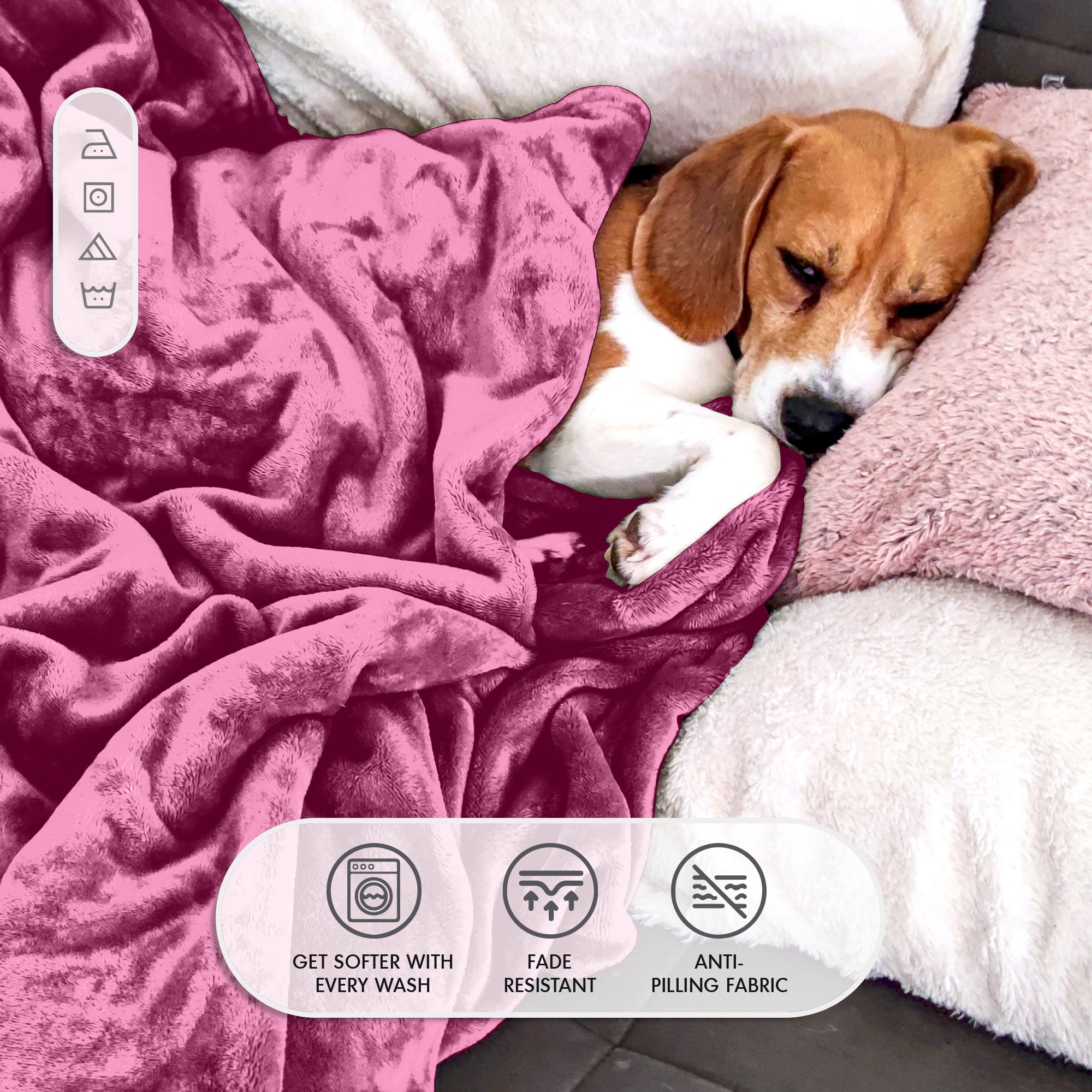 Hotel Linen Klub Micro Fleece Blanket – Ultra-Soft 260 GSM Flannel Throw for Warmth & Comfort - Rose Pink