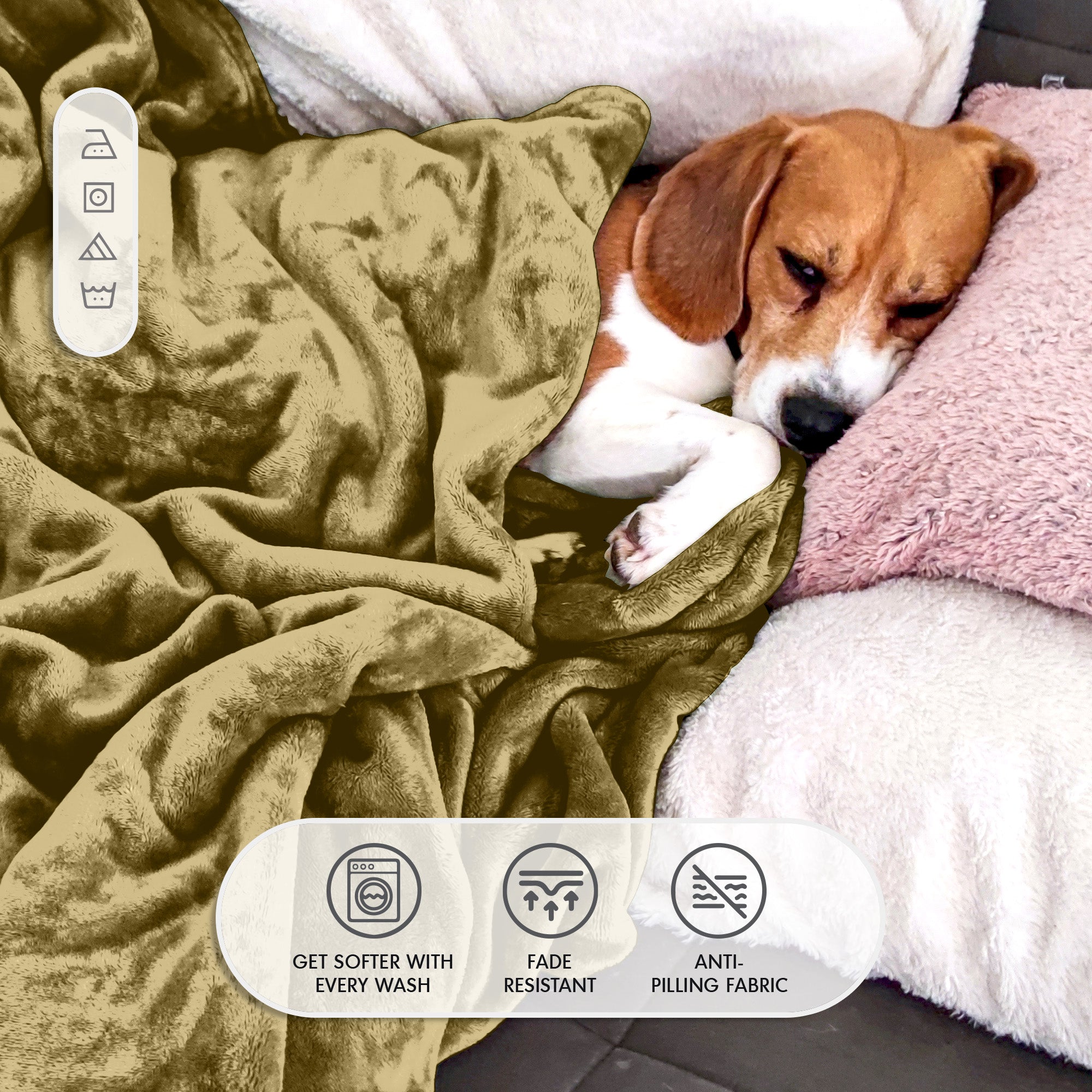 Hotel Linen Klub Micro Fleece Blanket – Ultra-Soft 260 GSM Flannel Throw for Warmth & Comfort - Olive