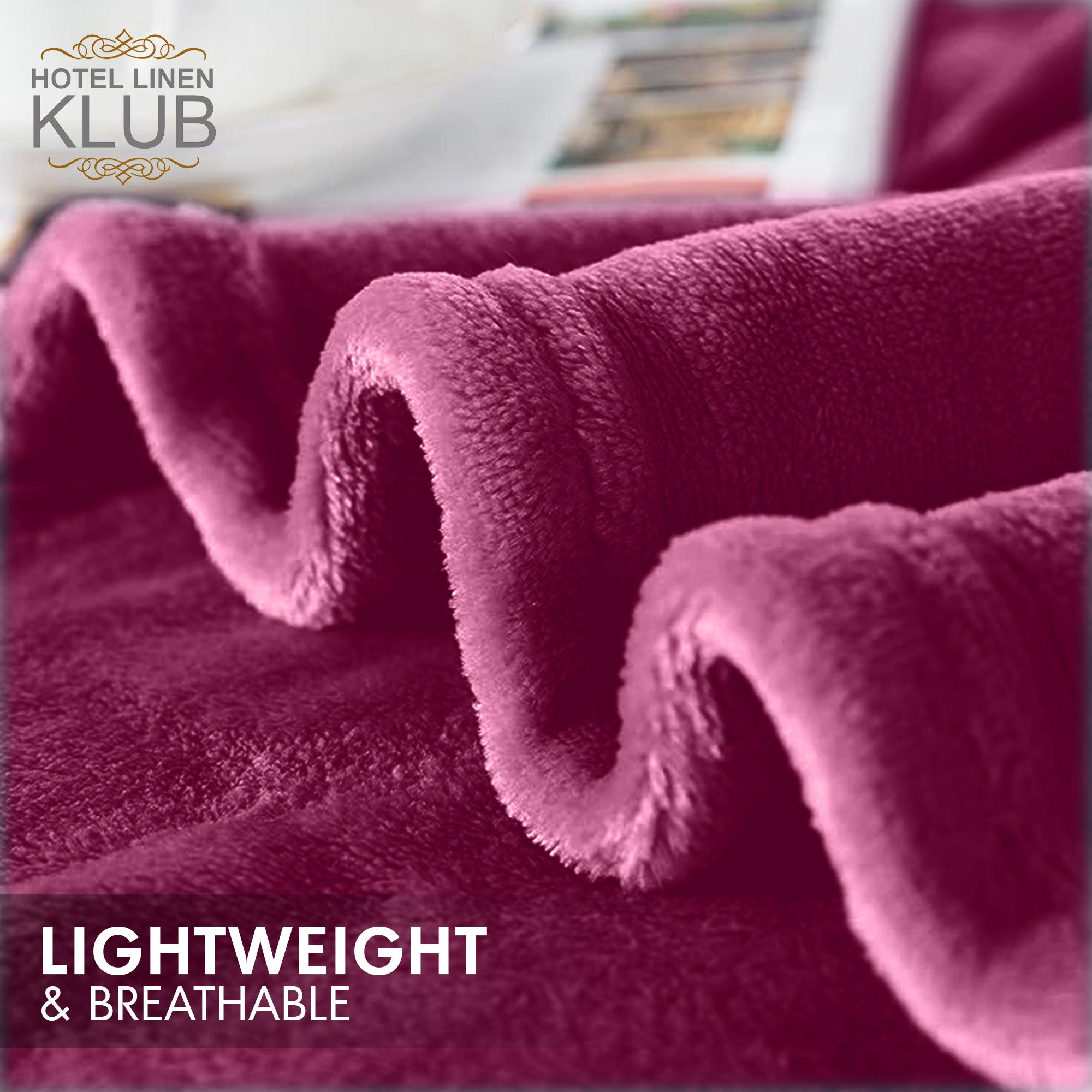 Hotel Linen Klub Micro Fleece Blanket – Ultra-Soft 260 GSM Flannel Throw for Warmth & Comfort - Rose Pink