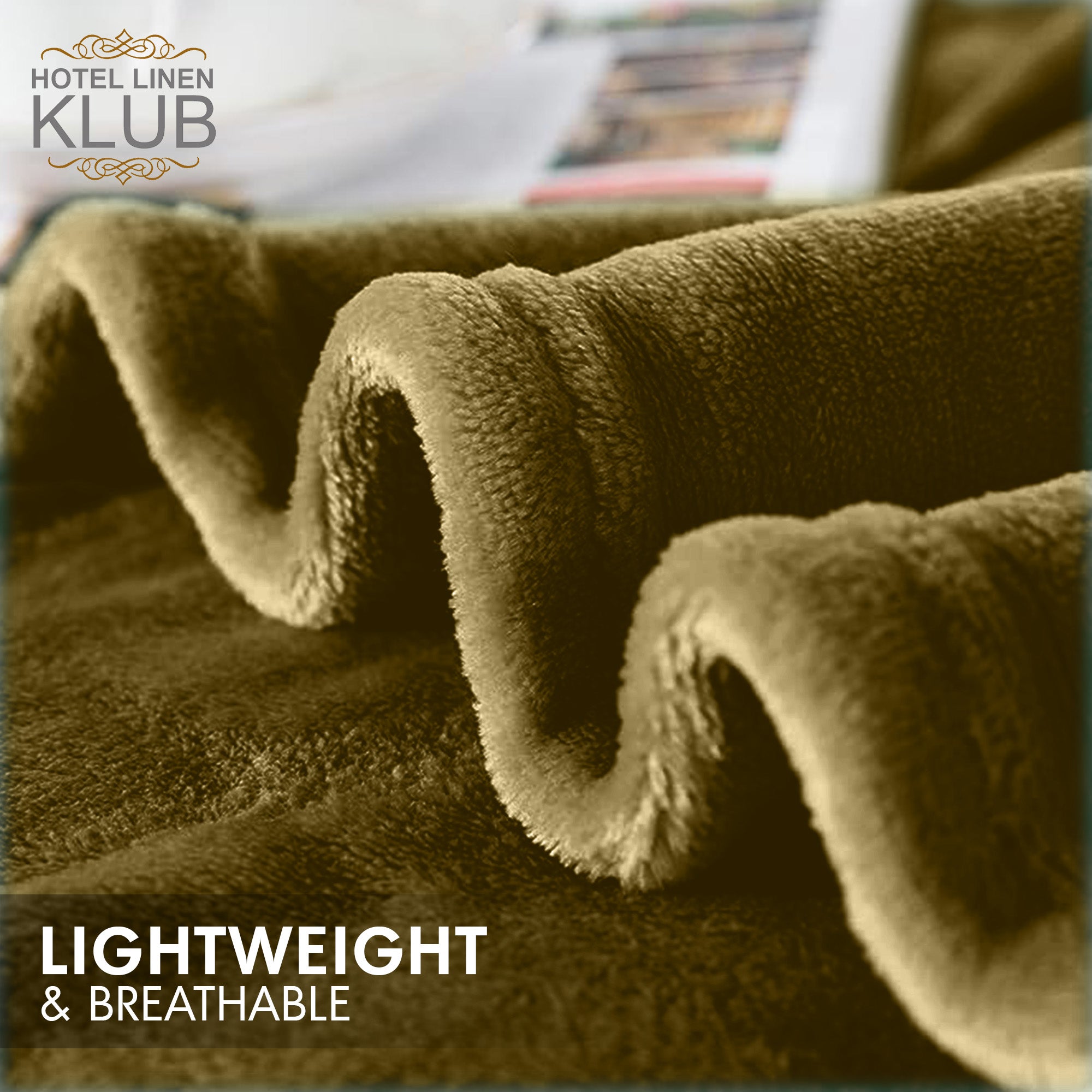 Hotel Linen Klub Micro Fleece Blanket – Ultra-Soft 260 GSM Flannel Throw for Warmth & Comfort - Olive