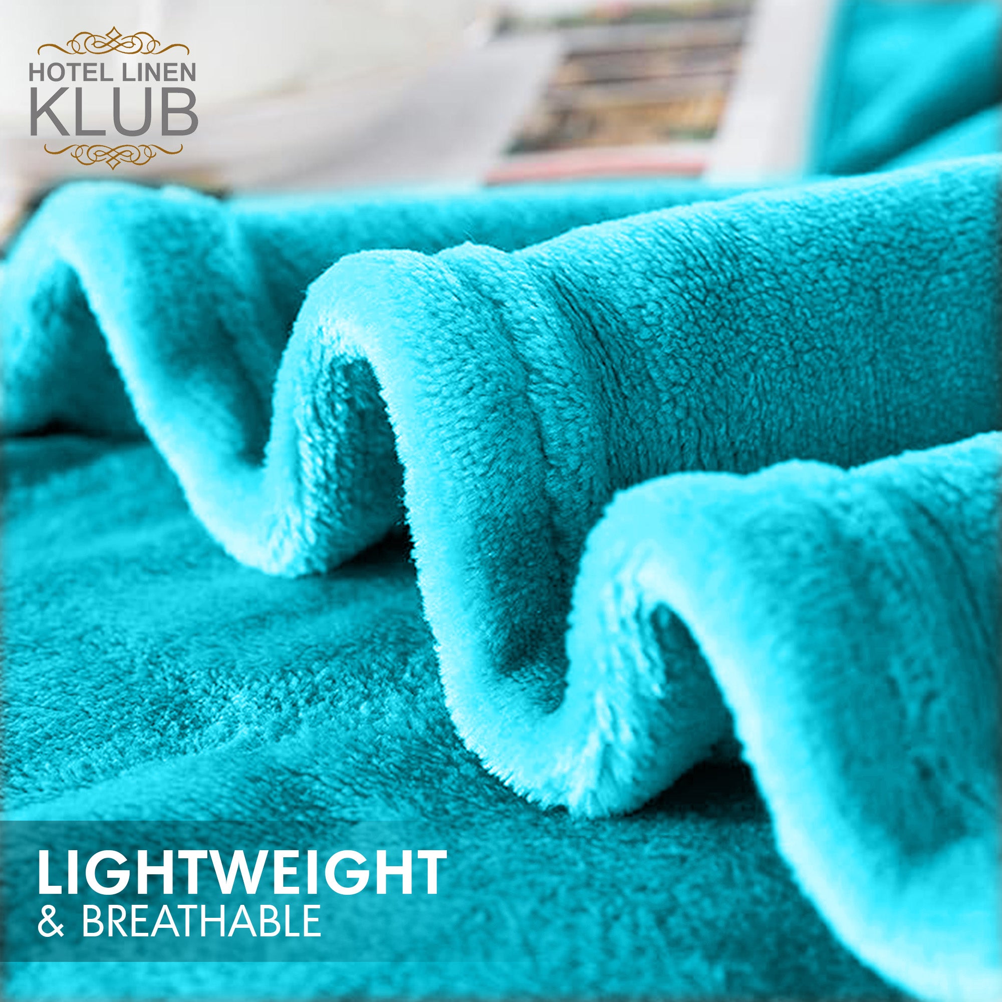 Hotel Linen Klub Micro Fleece Blanket – Ultra-Soft 260 GSM Flannel Throw for Warmth & Comfort - Turquoise