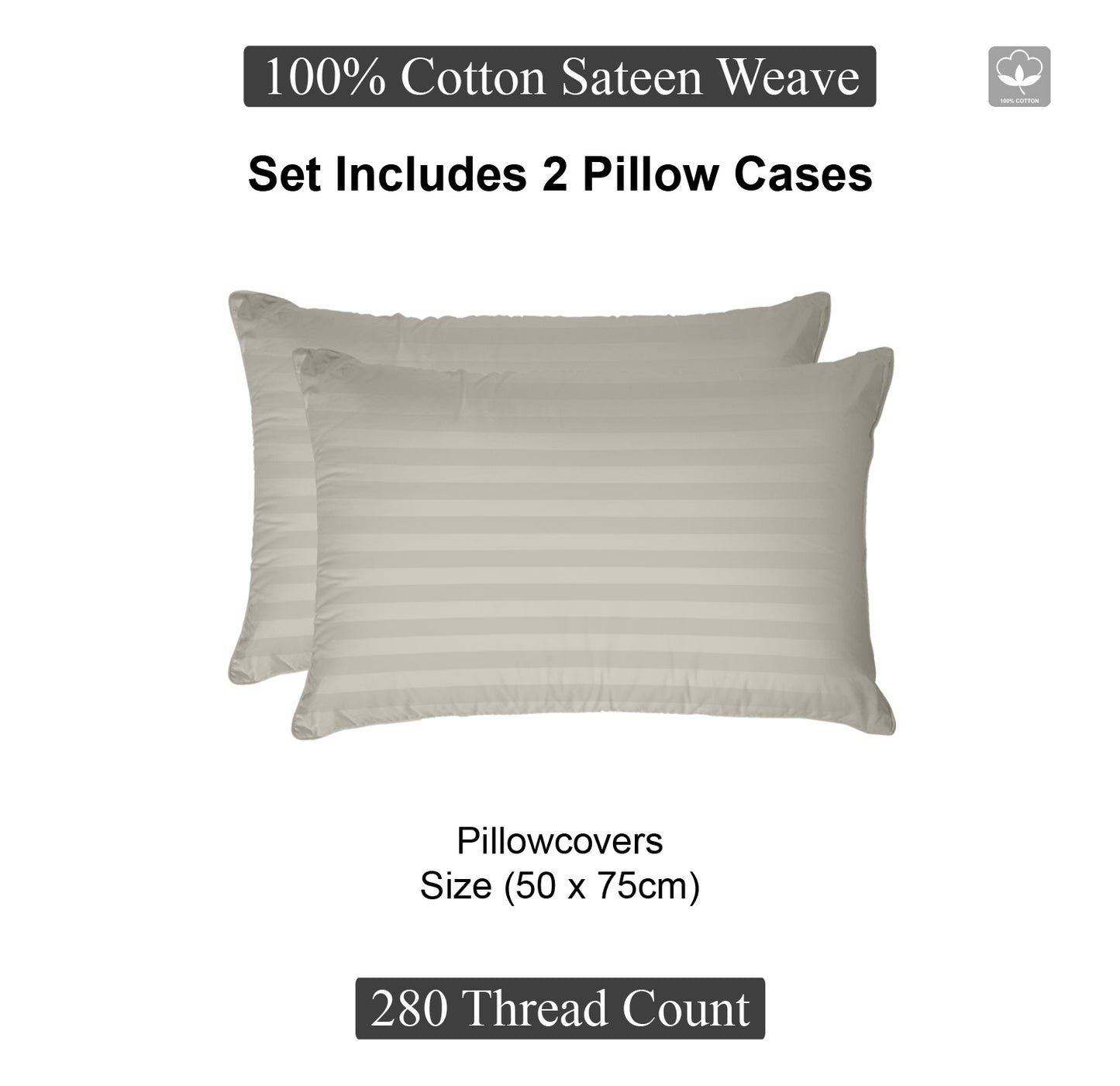 Stone Stripe Standered Sateen Pillowcase