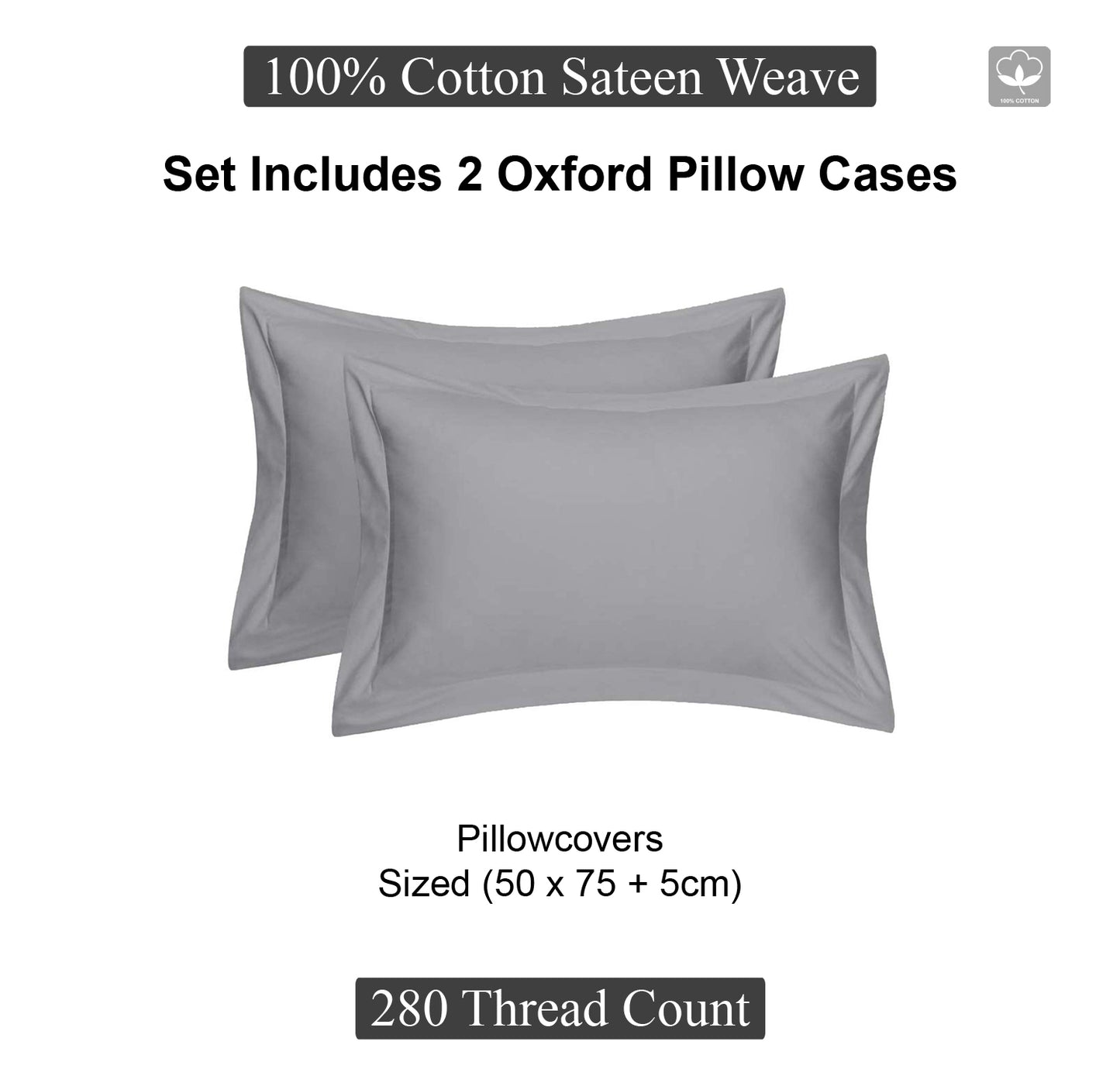 Silver Dyed Oxford Pillowcase